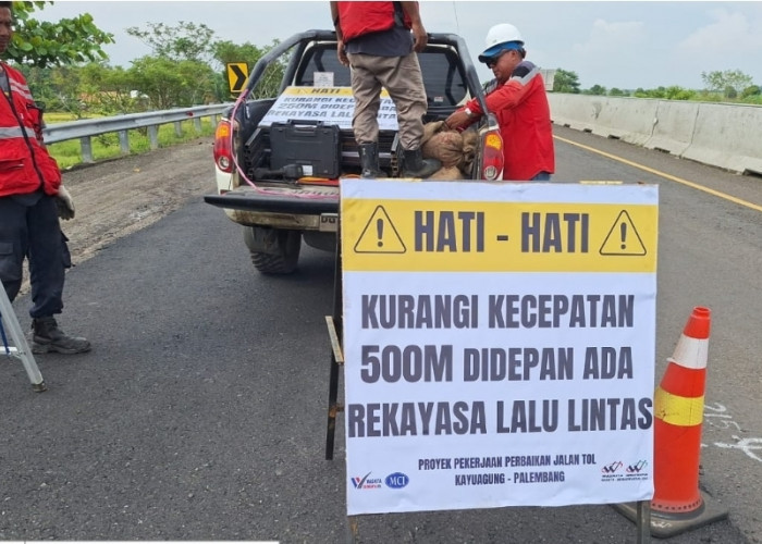 Jelang Nataru 2025/2026, PT Waskita Sriwijaya Tol Percepat Perbaikan Jalan Tol Kayuagung–Palembang