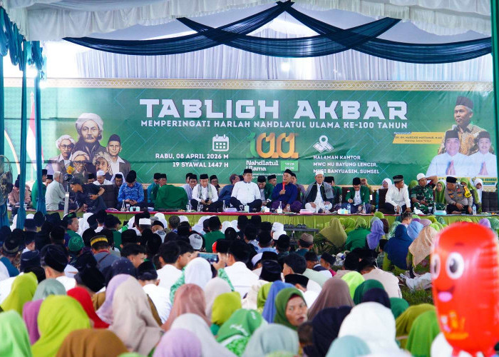 Harlah ke-100 NU di Bayung Lencir Jadi Ajang Penguatan Ukhuwah, Bupati Muba Serahkan Dukungan Fasilitas