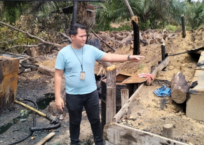Penyulingan Minyak Ilegal di Babat Toman Kembali Terbakar, Satu Pekerja Diamankan, Pemilik Diklaim Buron