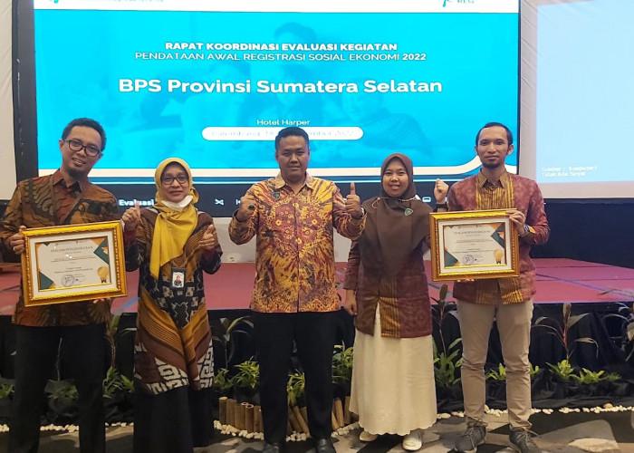 BPS Musi Banyuasin Raih 2 Penghargaan Pada Kegiatan Pendataan Awal REGSOSEK
