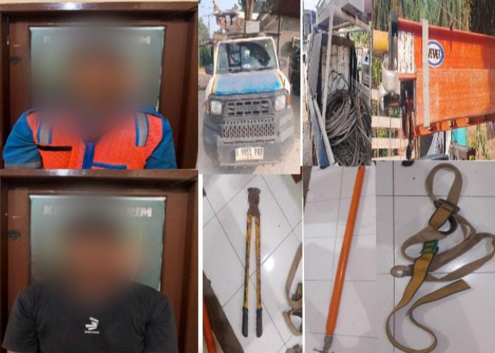 Nyamar Jadi Petugas PLN, Dua Pria Diduga Curi 600 Meter Kabel Listrik di Muba