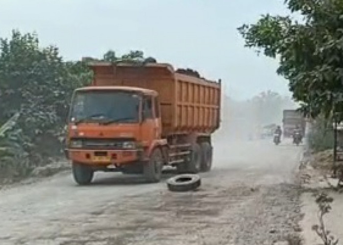 Jalan Ditimbun Batu, Debu Mengganas, Warga Pinang Banjar Sungai Lilin Minta Penyiraman Rutin