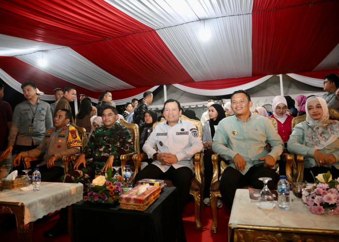 Pj Gubernur Elen Setiadi Hadiri Pertunjukan Drone Show Sambut Tahun Baru 2025 di Pelataran BKB 