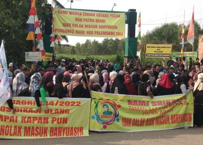 Ratusan Warga Diwilayah ini Kembali Gelar Aksi Damai, Tolak Ikut Masuk Wilayah Kabupaten Banyuasin