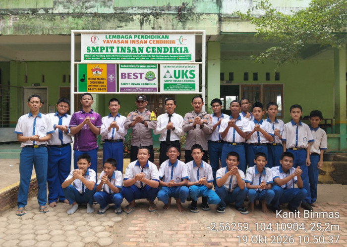 Polsek Sungai Lilin Sambangi SMP Insan Cendikia, Ajak Pelajar Jauhi Narkoba hingga Judi Online
