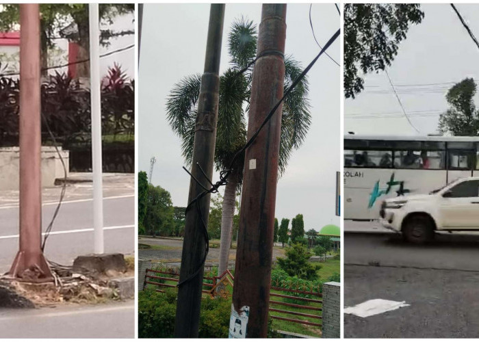 Kabel Lampu Jalan Putus, Ganggu Aktifitas Lalu Lintas di Kota Sekayu