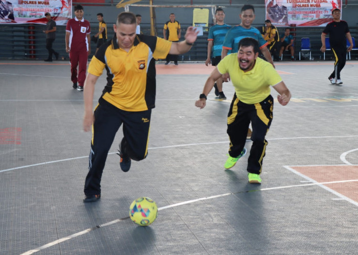 Peringati Hari Bhayangkara Ke77, Polres Muba Gelar Turnamen Futsal Internal, Sat Samapta Raih Juara Pertama