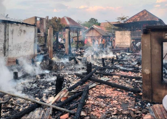 Kebakaran Hebat Hanguskan Enam Rumah di Desa Teluk Muba, Kerugian Ditaksir Capai Rp2 Miliar