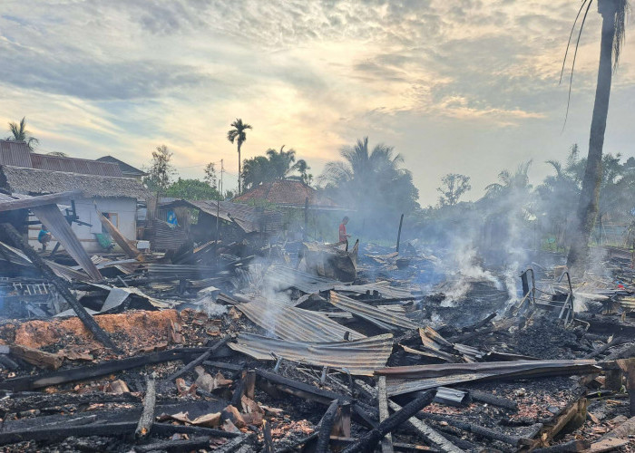 Kebakaran Hebat di Sungai Lilin, 6 Rumah Warga Pinang Banjar Ludes Dilalap Api Saat Tengah Malam