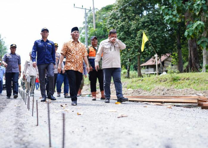 Pj Bupati Muba H Apriyadi Mahmud Pastikan Pembangunan Jalan Desa Dikerjakan Sesuai Target 