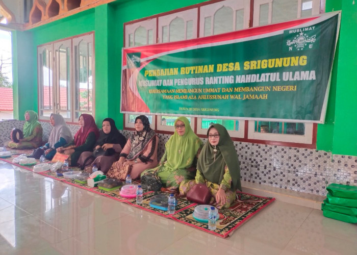 Pengurus Ranting NU dan Muslimat Desa Srigunung Gelar Pengajian Rutin