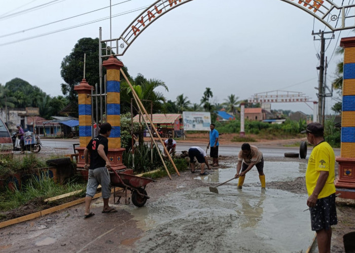 Warga Begadang Sungai Lilin Jaya Gotong Royong Cor Jalan, Nilainya Capai 60 Juta 