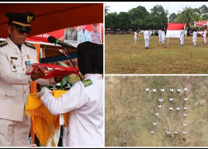 Bentuk Formasi Angka 79, Paskibra Kecamatan Sanga Desa Sukses Kibarkan Bendera Merah Putih