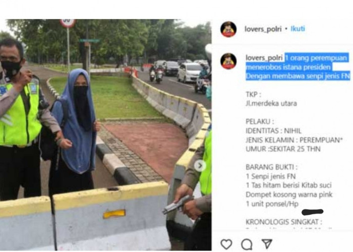 Wanita Bercadar Bawa Pistol, Ancam Paspampres, Mau Terobos Istana