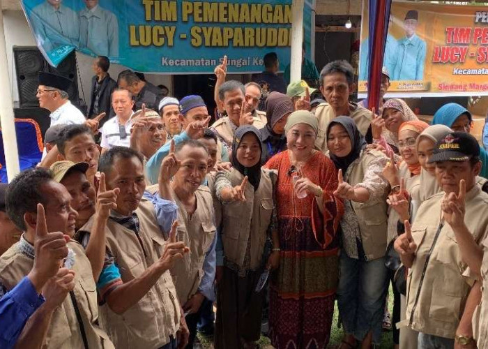 Sungai Keruh Bersatu, Hj Lucianty Resmikan Posko Sekaligus Tim Pemenangan di Desa Perbatasan Muba-Pali 