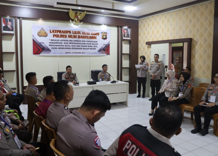 Polres Muba Gelar Latpraops Lilin 2025, Empat Pos Pengamanan Disiagakan Selama Nataru