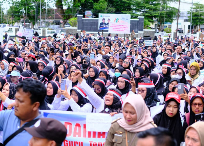 Ratusan Guru Swasta di Muba Gelar Aksi Damai, Pemkab Siapkan Langkah Konkret untuk Perjuangkan Seleksi PPPK