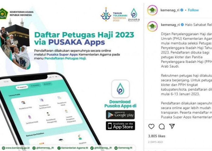 Kabar Gembira, Kemenag Perpanjang Rekrutmen Petugas Kloter dan Petugas Haji 2023