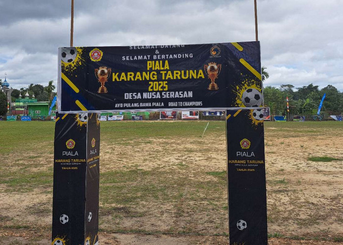 Puluhan Tim Memeriahkan Turnamen Sepakbola Piala Karang Taruna Desa Nusa Serasan