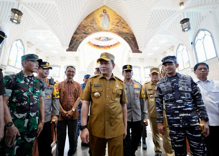 Pj Gubernur Elen Setiadi Bersama Forkopimda Cek Pos Pam Lilin Musi dan Pantau Gereja Jelang Natal 2024 