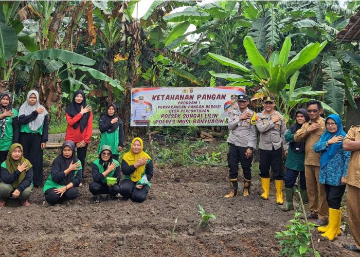 Polsek Sungai Lilin dan KWT Sekar Wangi Desa Mulyo Rejo Wujudkan Program Pekarangan Bergizi