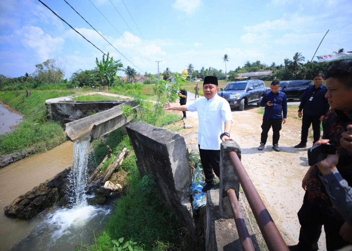 Tinjau Irigasi Rusak, Herman Deru Minta Perbaikan Cepat Demi Lindungi Sawah Petani OKU Timur