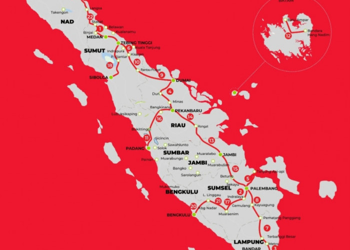 Penampakan Tol Trans Sumatera Dari Peta, Membentang Lurus 'Membelah' Pulau Sumatera