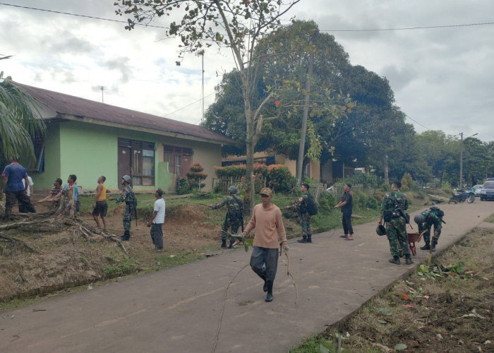 Kades Teluk Kecamatan Lais Galakan Gotong Royong