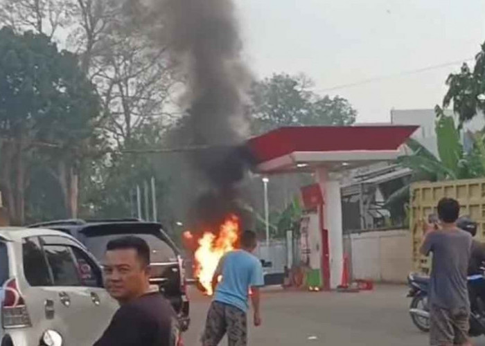 Heboh, Motor N-max Terbakar di SPBU di Kota Sekayu, Usai Isi Pertamax