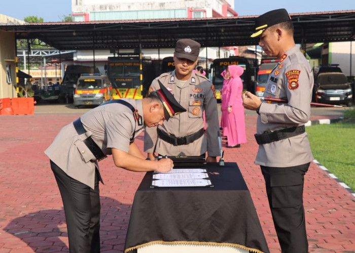 Polres Muba Gelar Sertijab Tiga Pejabat, Kapolres Tekankan Pentingnya Pelayanan Masyarakat