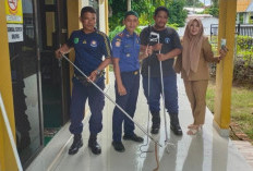 Ular Masuk Mushola Kantor Disdagperin Muba, Damkar Sekayu Gerak Cepat Lakukan Evakuasi