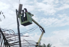 Desa Pinang Banjar Terima Bantuan 8 Unit Lampu Jalan