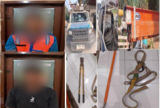 Nyamar Jadi Petugas PLN, Dua Pria Diduga Curi 600 Meter Kabel Listrik di Muba