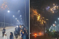 Malam Tahun Baru di Sungai Lilin Semarak, Jembatan Jadi Titik Favorit Warga Berkumpul