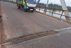Besi Sambungan Jembatan Sungai Lilin Hilang Lagi, Lubang Menganga Ancam Keselamatan Pengendara